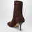 Bottines marron en daim effet crocodile