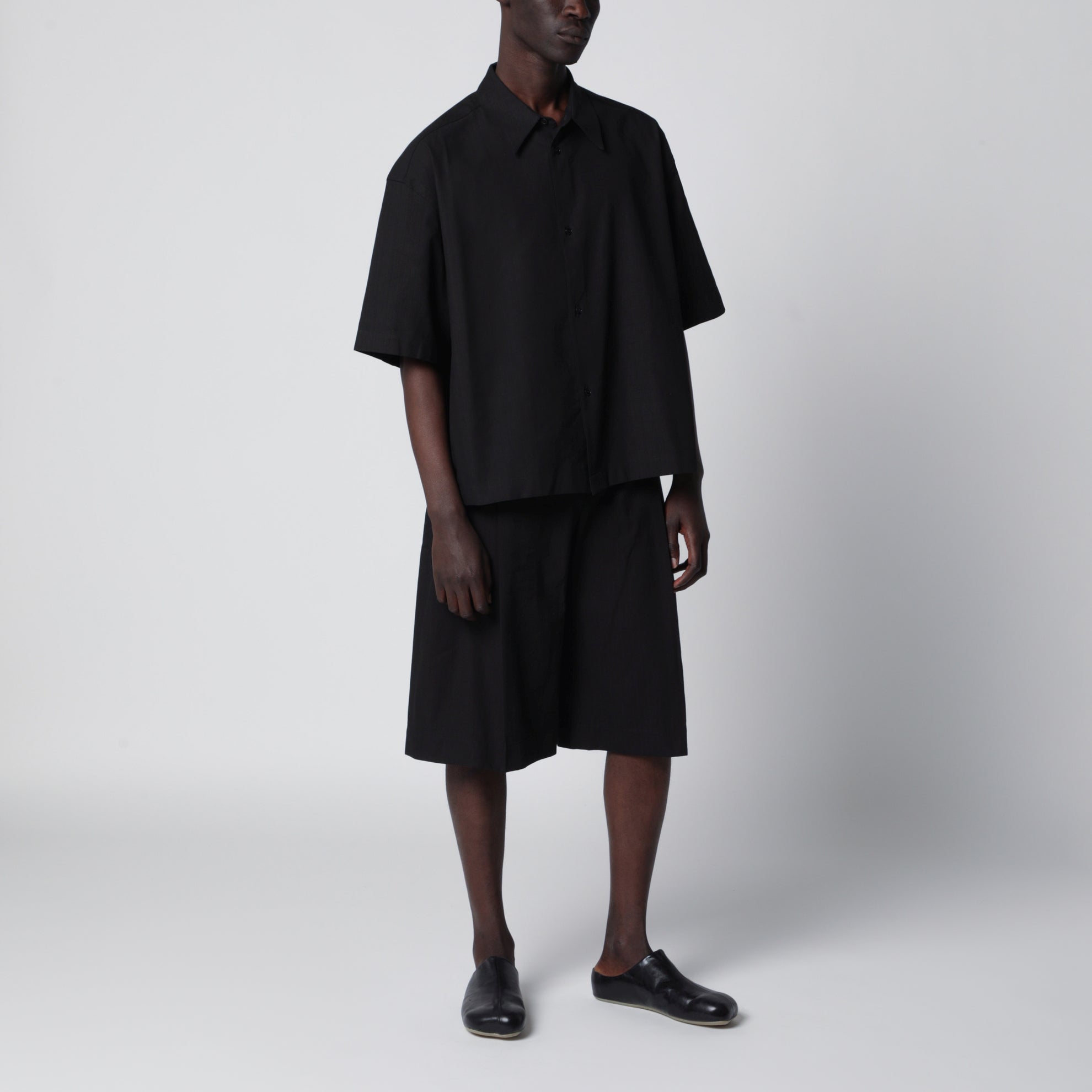Shorts Fowld in cotone e poliammide neri