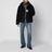 Navy blue Giulio padded jacket in cashmere