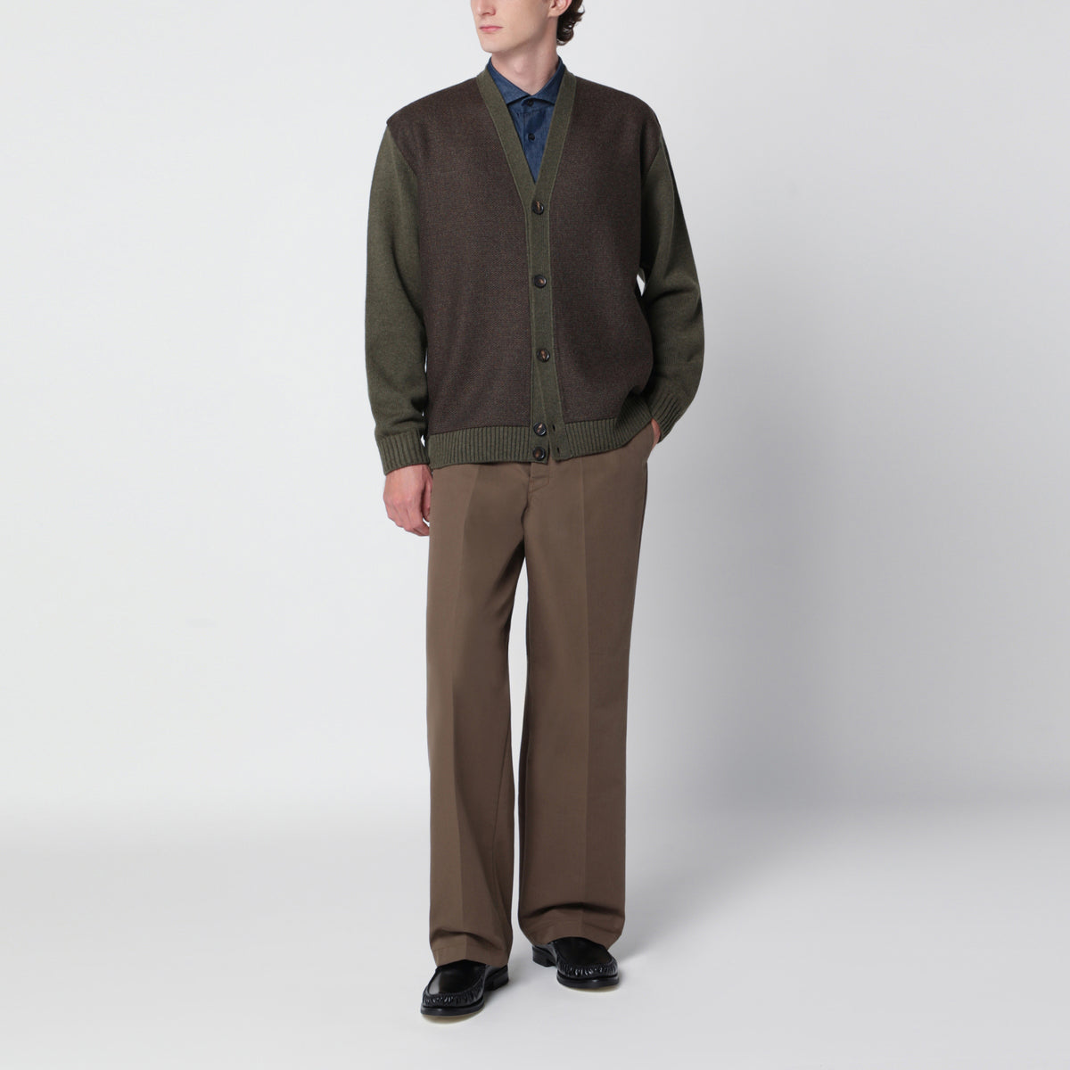 Dark green Breia cardigan in wool and cashmere