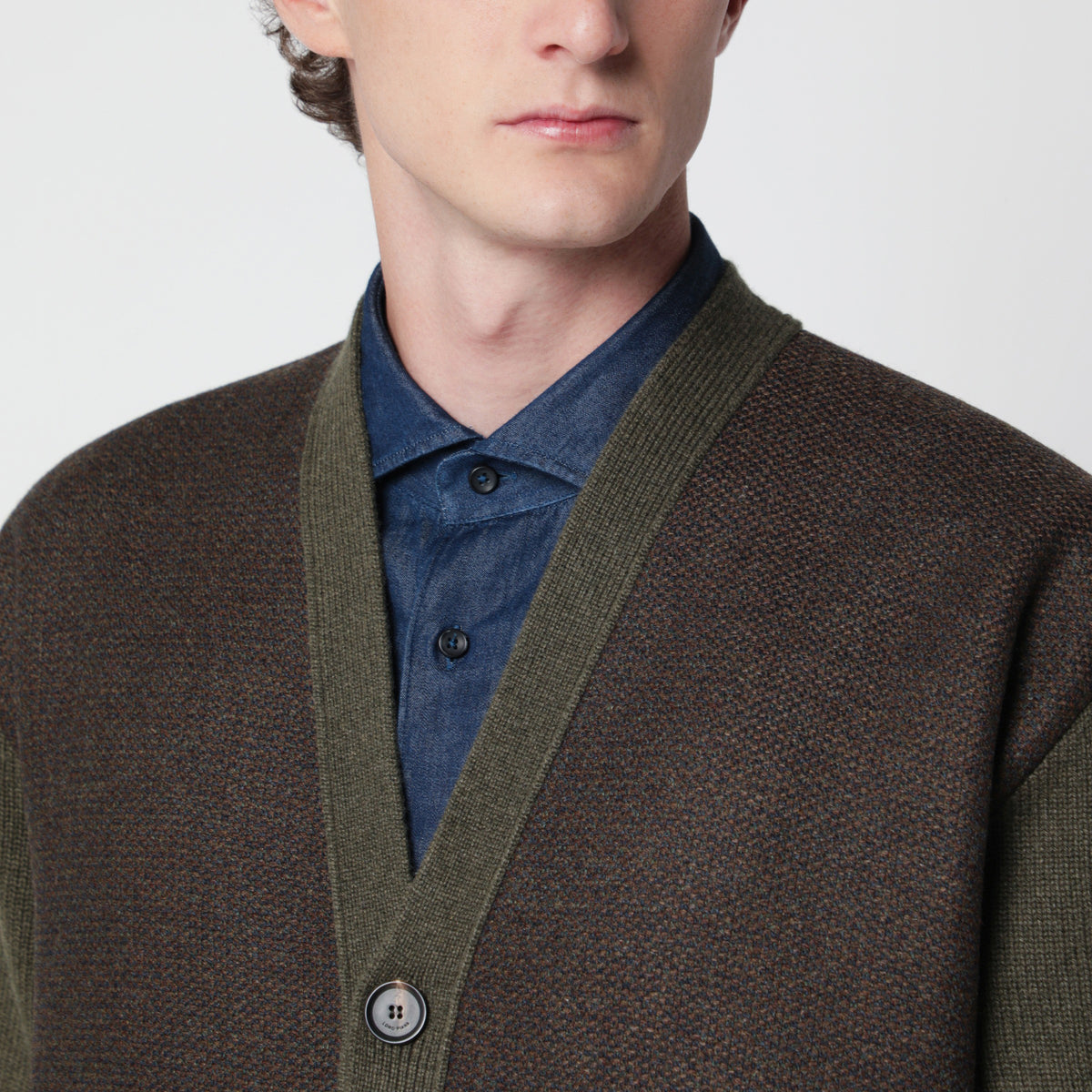 Dark green Breia cardigan in wool and cashmere