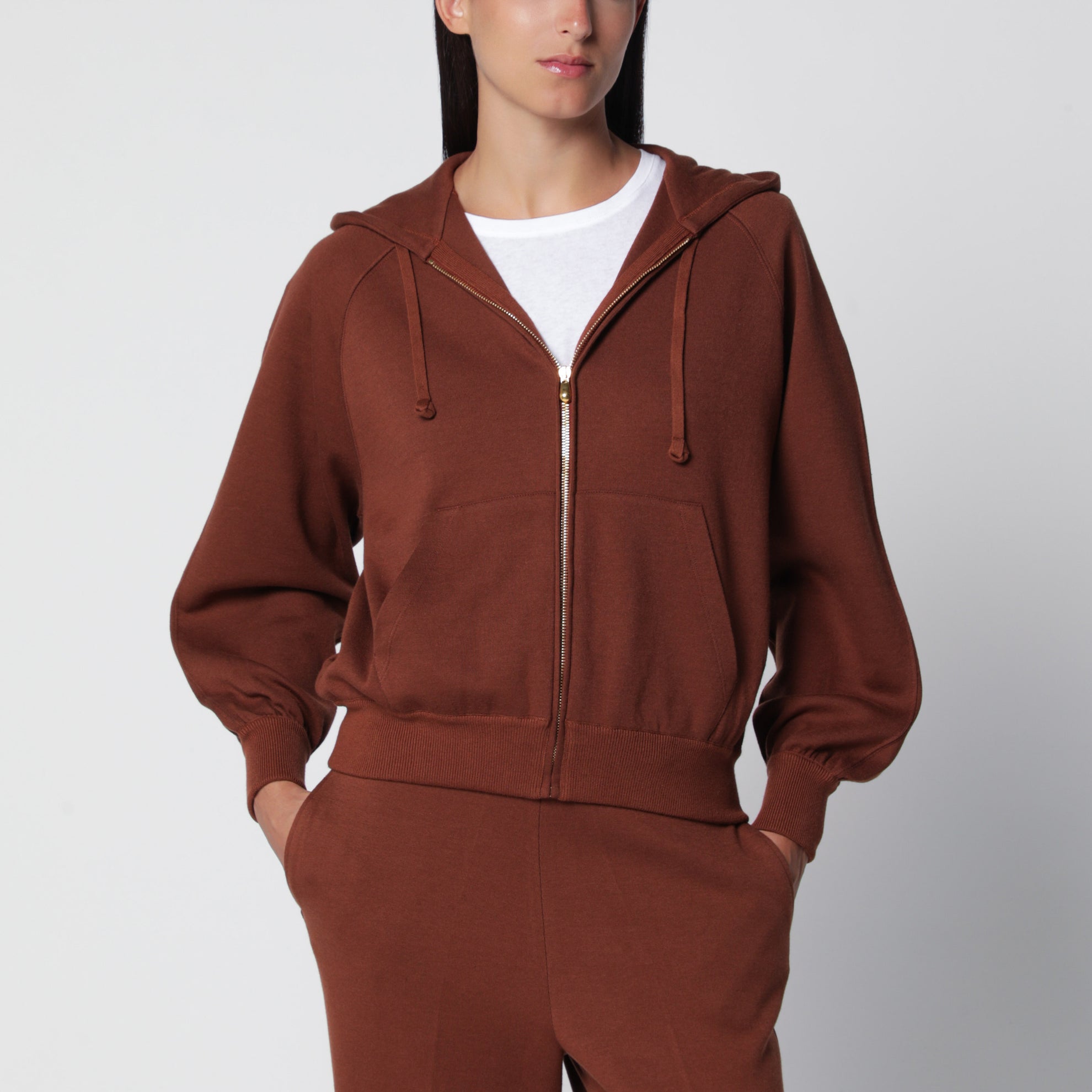 Brown cotton hoodie