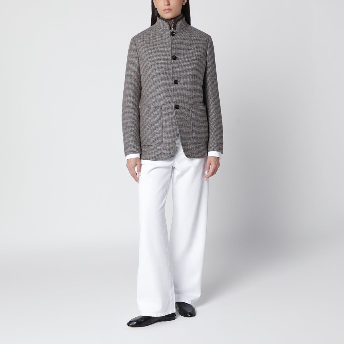 Brown/beige mélange Spagna jacket in wool