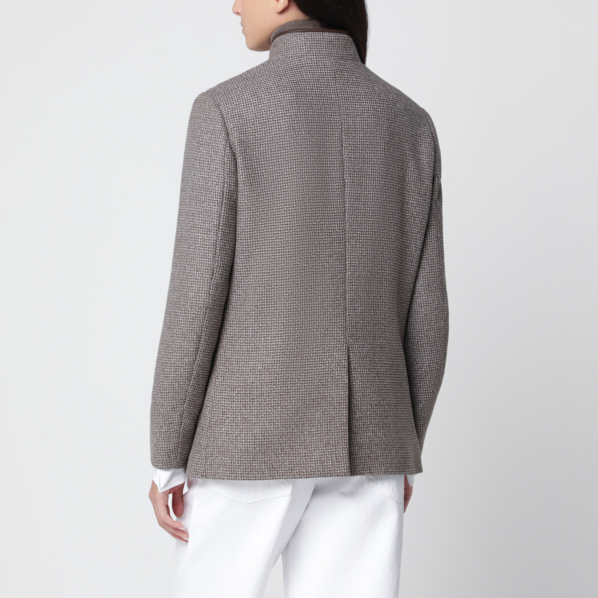 Brown/beige mélange Spagna jacket in wool