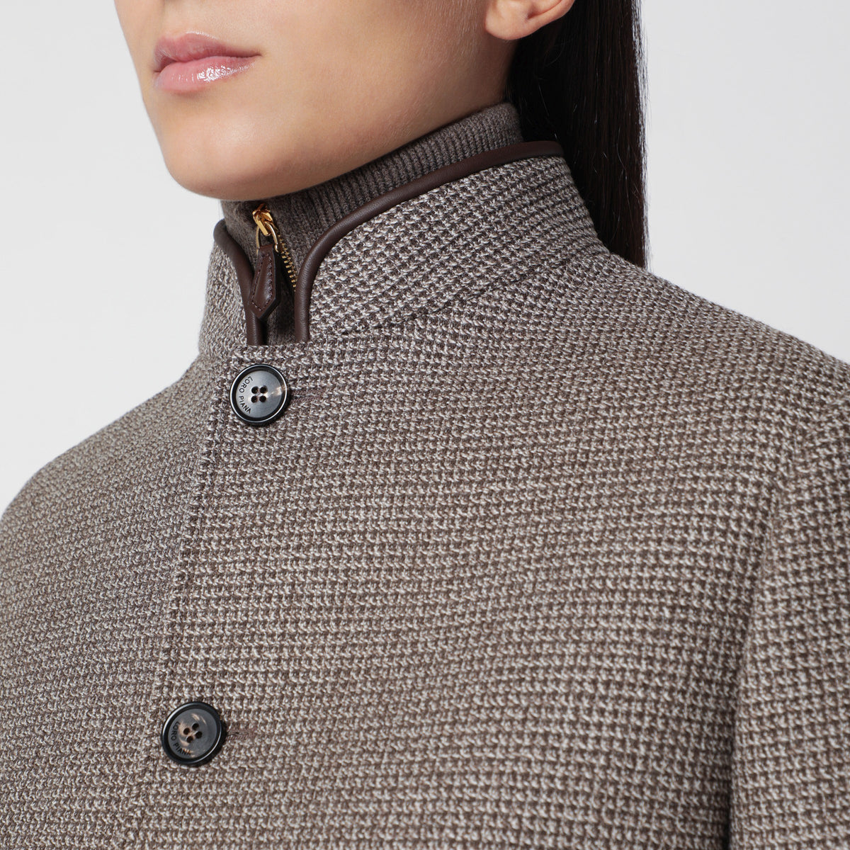 Brown/beige mélange Spagna jacket in wool