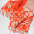 White / Orange Anagram jacquard scarf in wool and cashmere