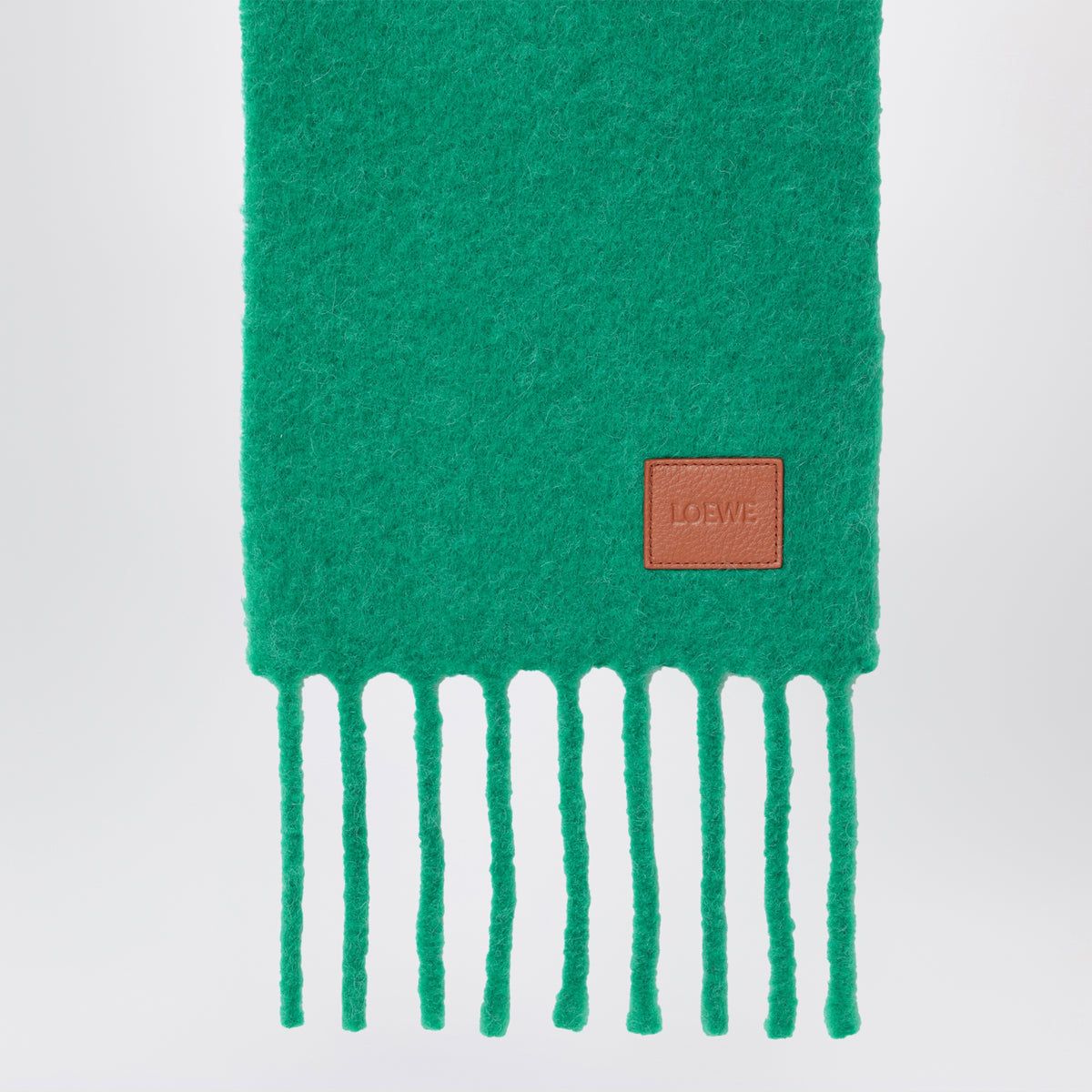 Sciarpa bicolore verde/blu in alpaca e lana