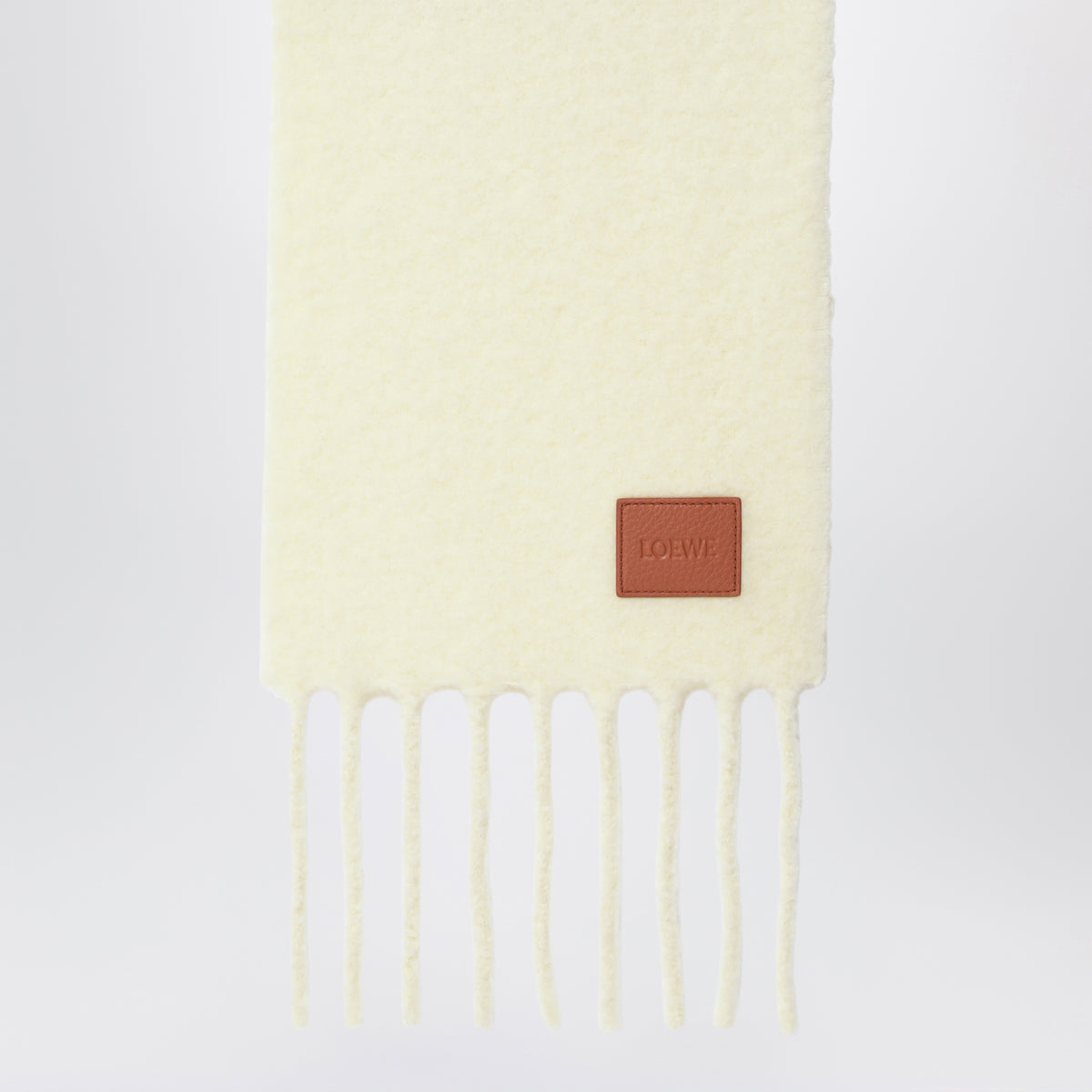 Sciarpa bicolore gialla/marrone in alpaca e lana