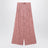 Pantaloni flare in pizzo cordonetto rosa polvere scuro