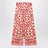 Wide-leg Majolica-print silk twill pants in orange