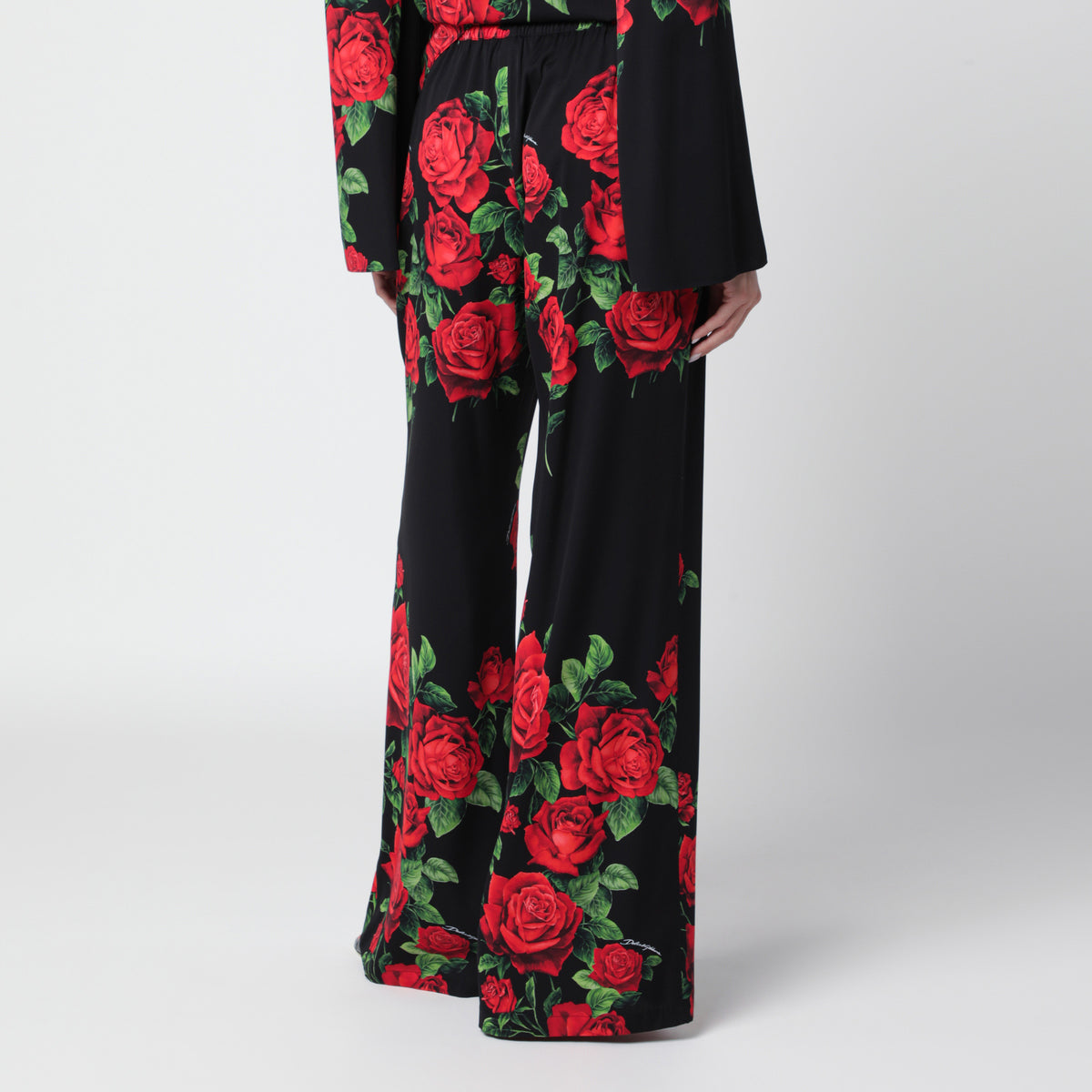 Silk trousers with floral print