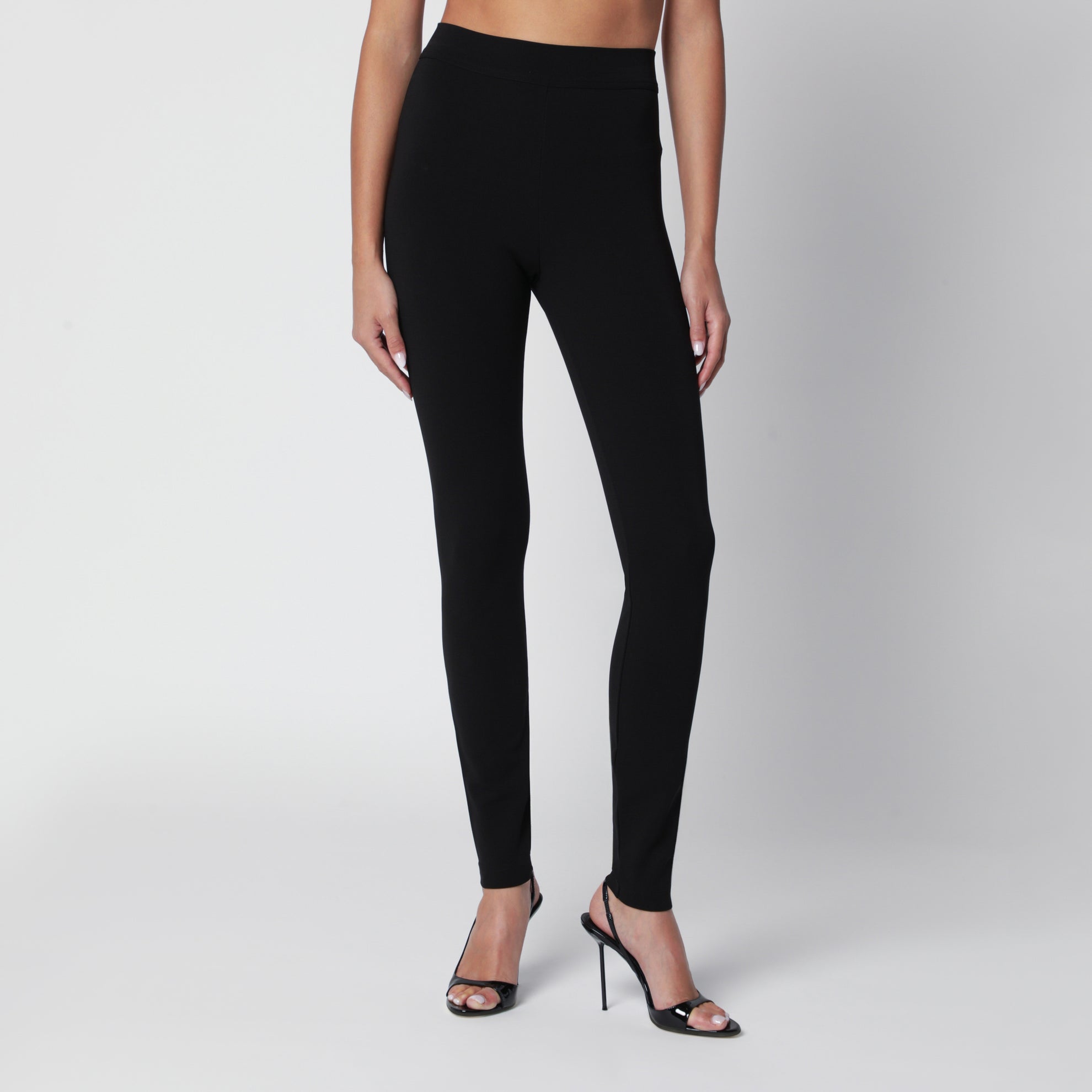 Schwarze Leggings aus Stretch-Jersey