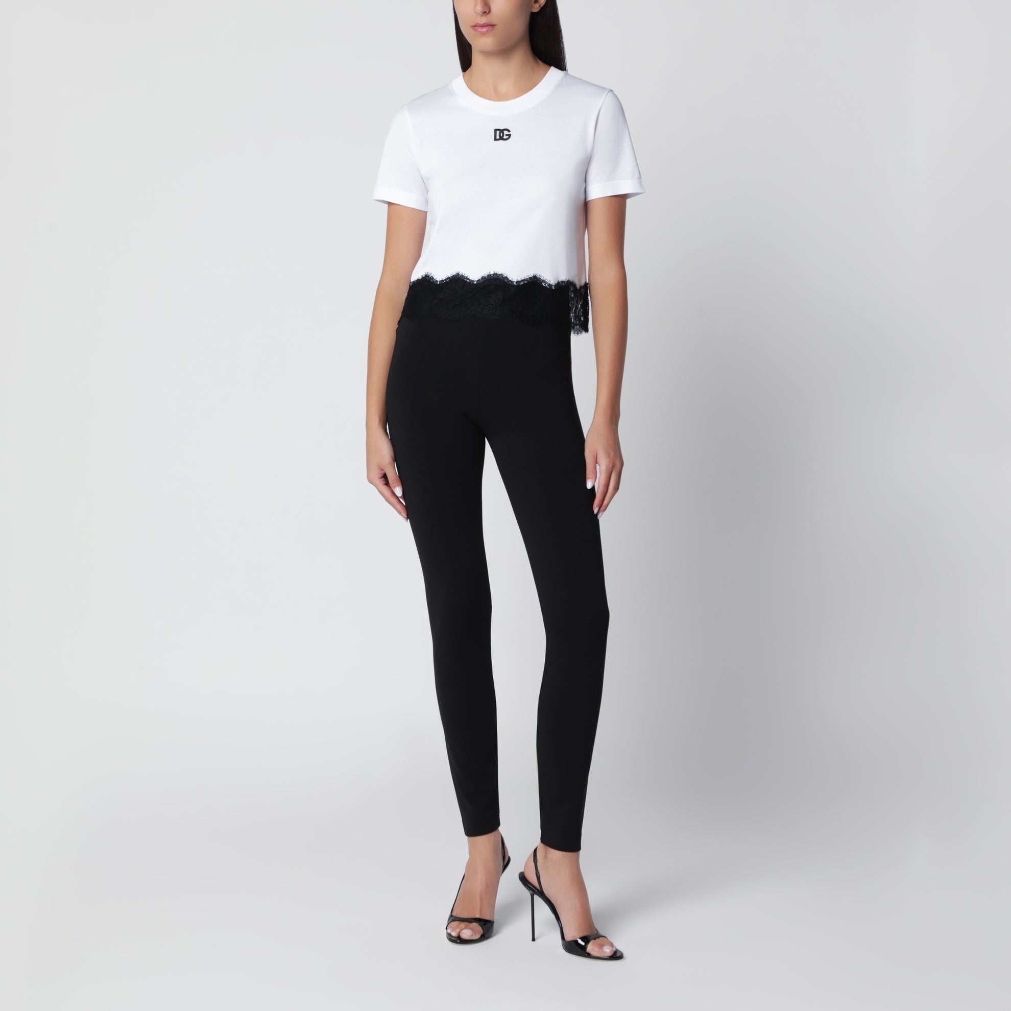 Schwarze Leggings aus Stretch-Jersey