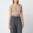 Beige cropped top with sequins