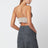 Beige cropped top with sequins