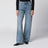 Wide-leg jeans in washed indigo denim