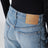 Wide-leg jeans in washed indigo denim