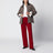 Jeans in twill di cotone rosso rubino