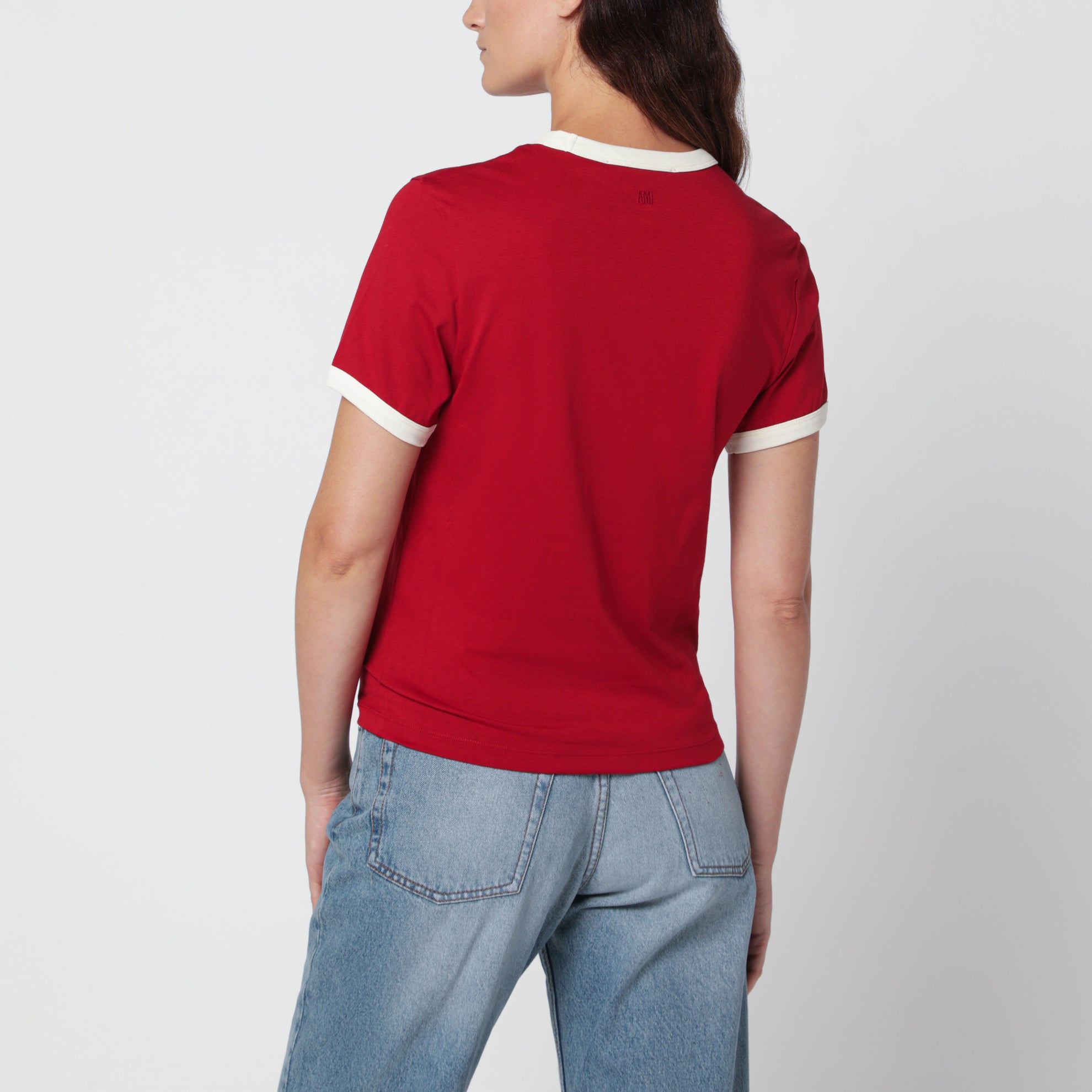 T-shirt Ami de Cœur rosso rubino in cotone