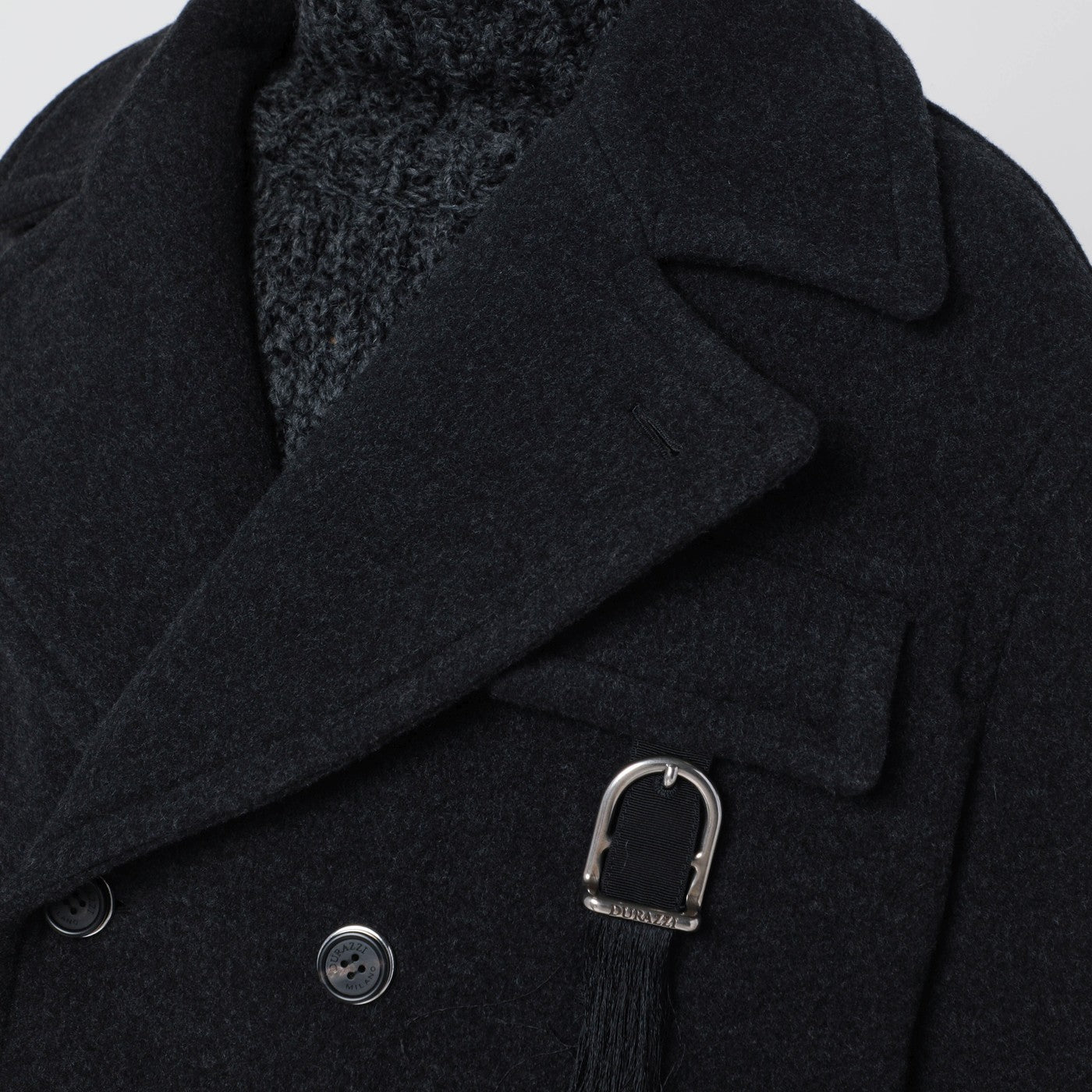 Cappotto grigio scuro mélange in lana