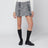 Black/white patterned wool-blend mini skirt