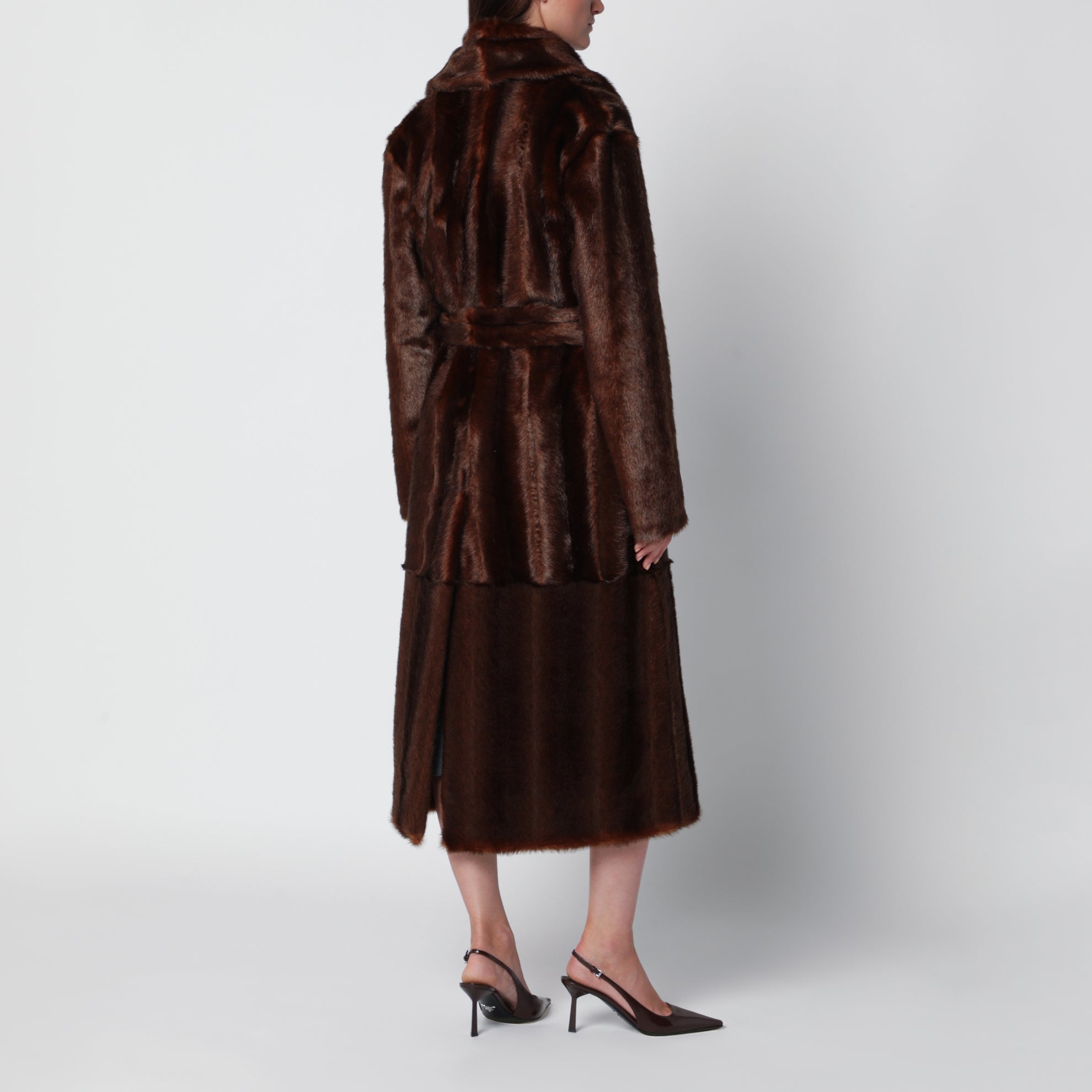 Brown Beth coat with belt