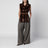Brown faux mink-effect fur vest