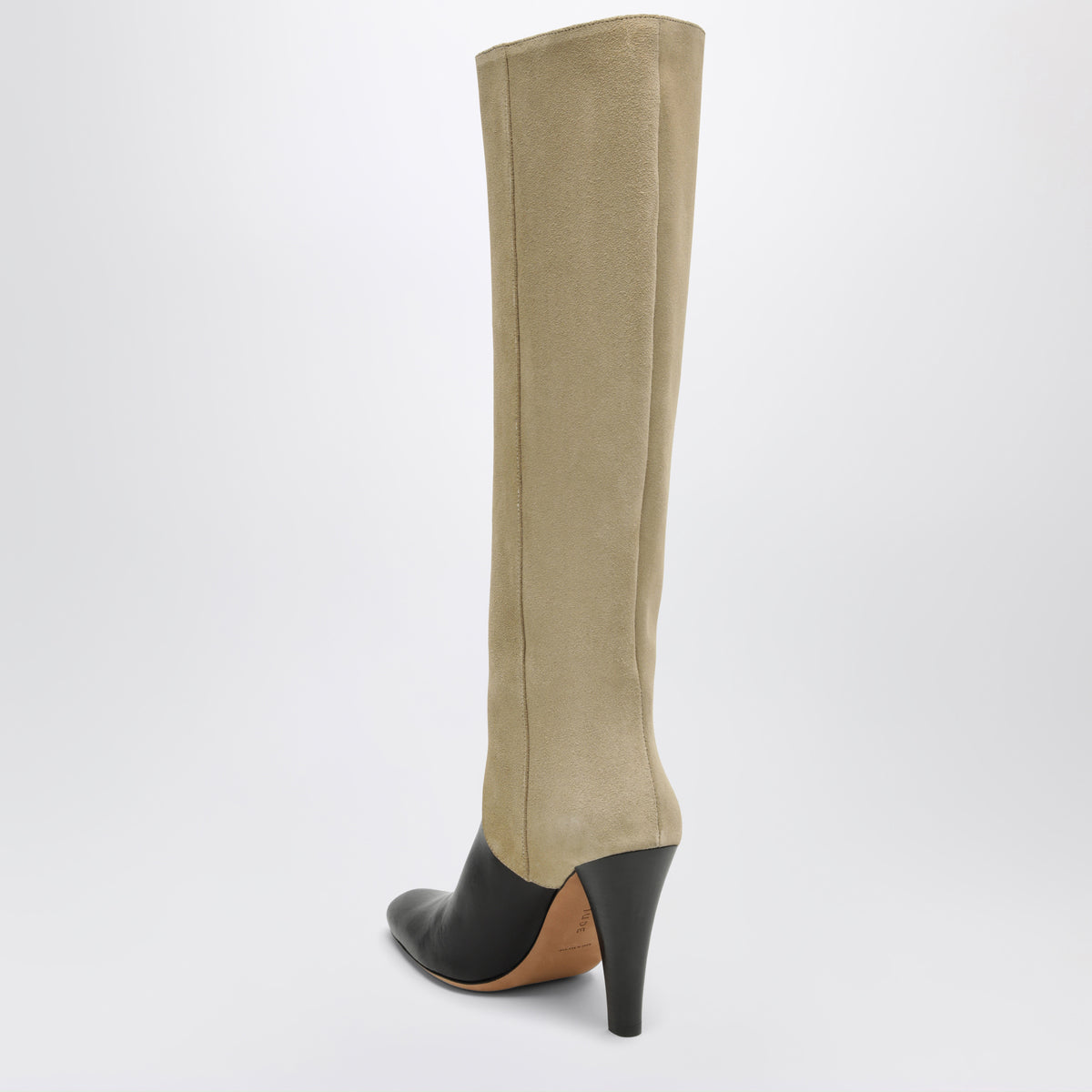 Stivali Edita neri/sabbia in pelle e suede