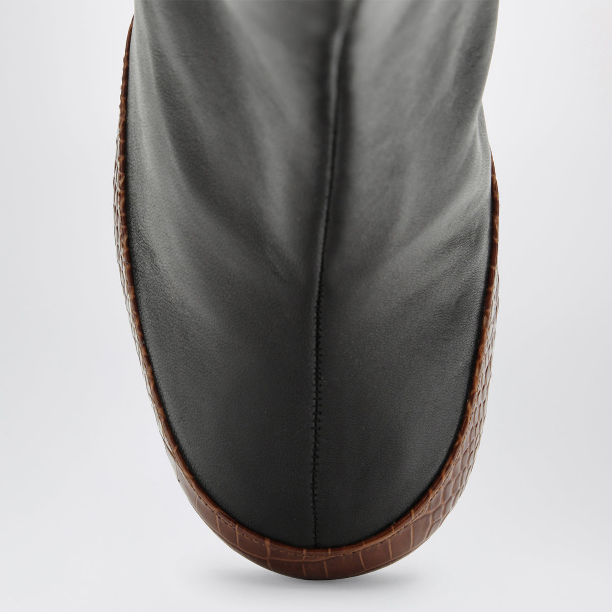 Black/Tan Luna ankle boots in leather