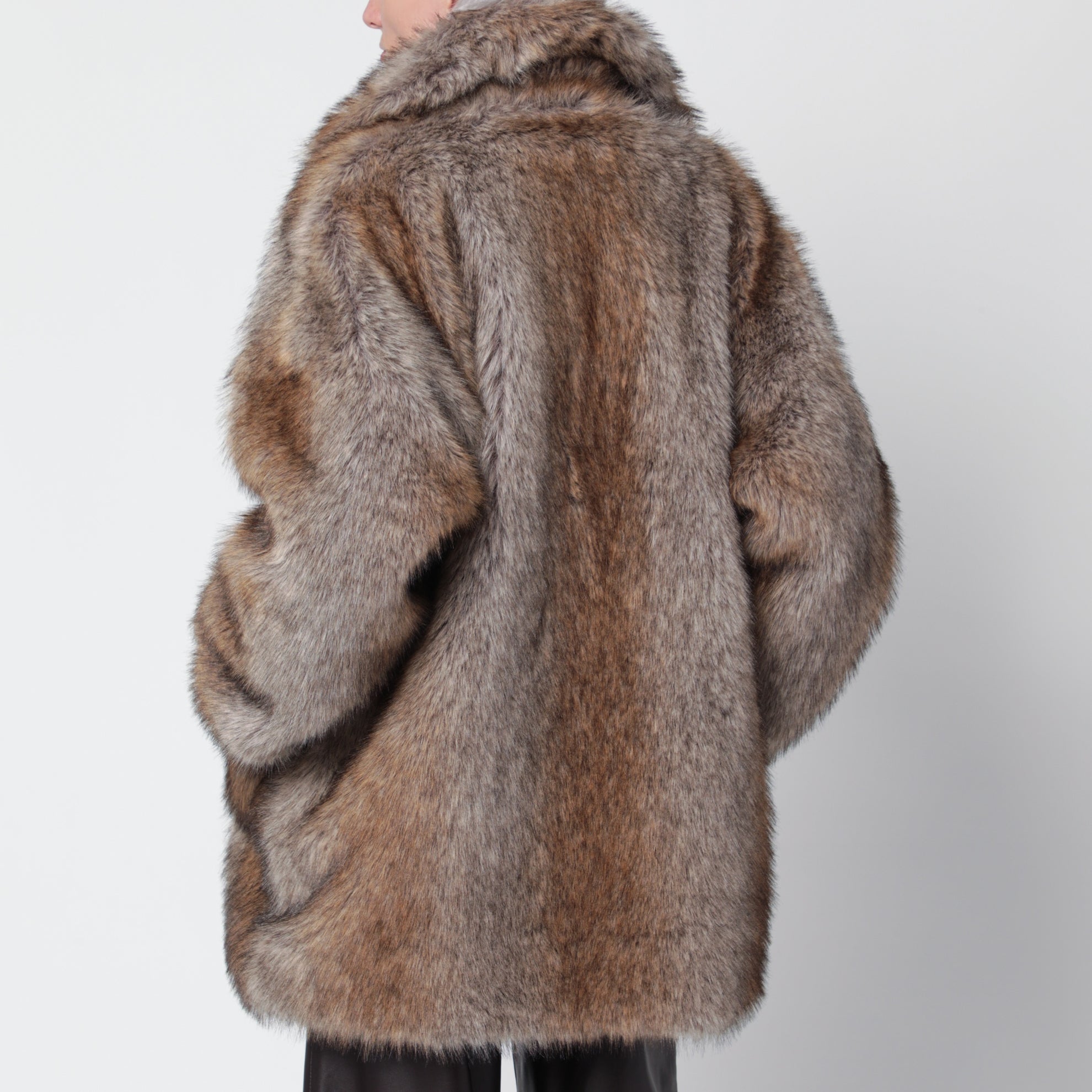 Brigitte coat in wolf-effect faux fur