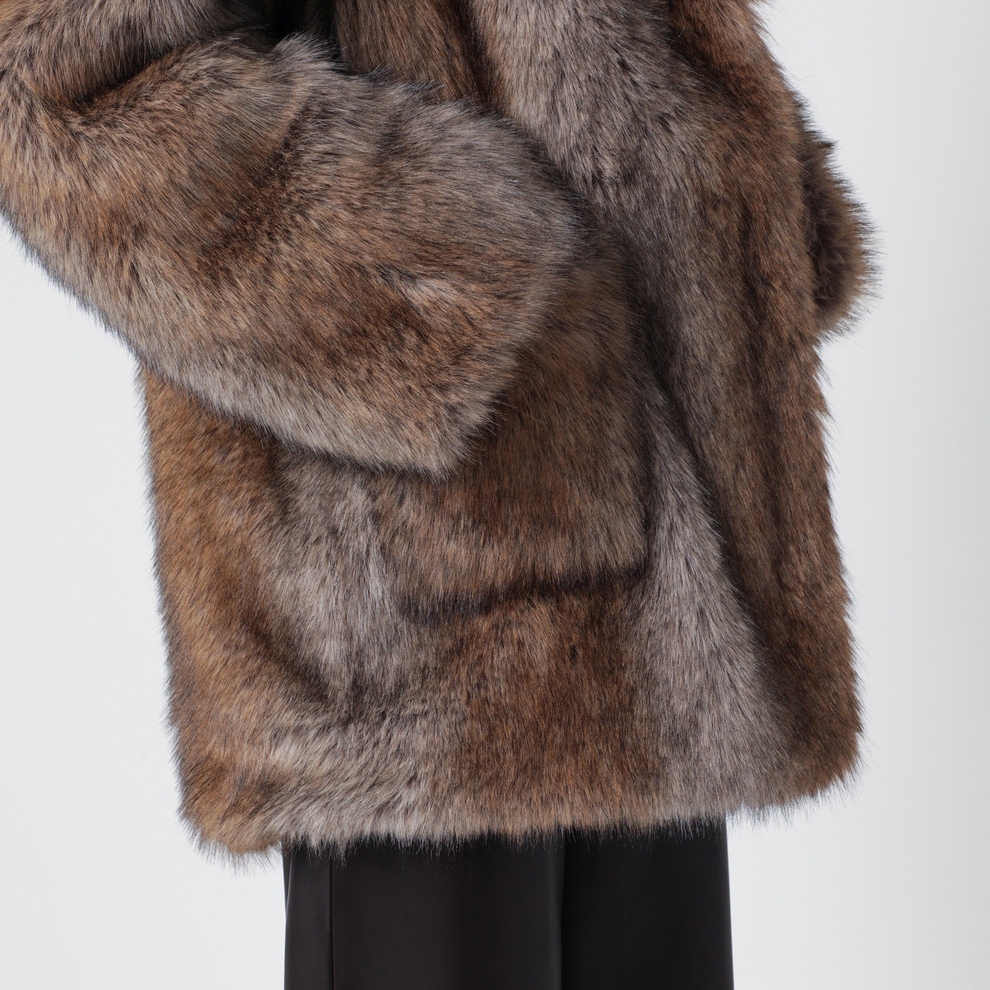 Brigitte coat in wolf-effect faux fur