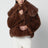 Barbra jacket in brown faux mink-effect fur
