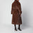Manteau croisé Farrah marron avec ceinture