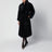 Manteau croisé Jackie noir avec ceinture