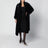 Manteau croisé Jackie noir avec ceinture