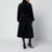 Manteau croisé Jackie noir avec ceinture