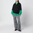 Pantaloni grigi/rossi in tessuto con finitura lucida