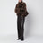 Schwarz/braune Susan Jacke aus Kunstpelz