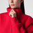 Sweat-shirt zippé rouge en mélange de coton