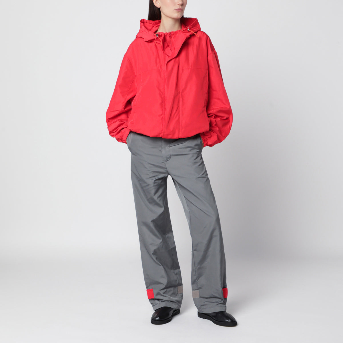 Coupe-vent zippé rouge