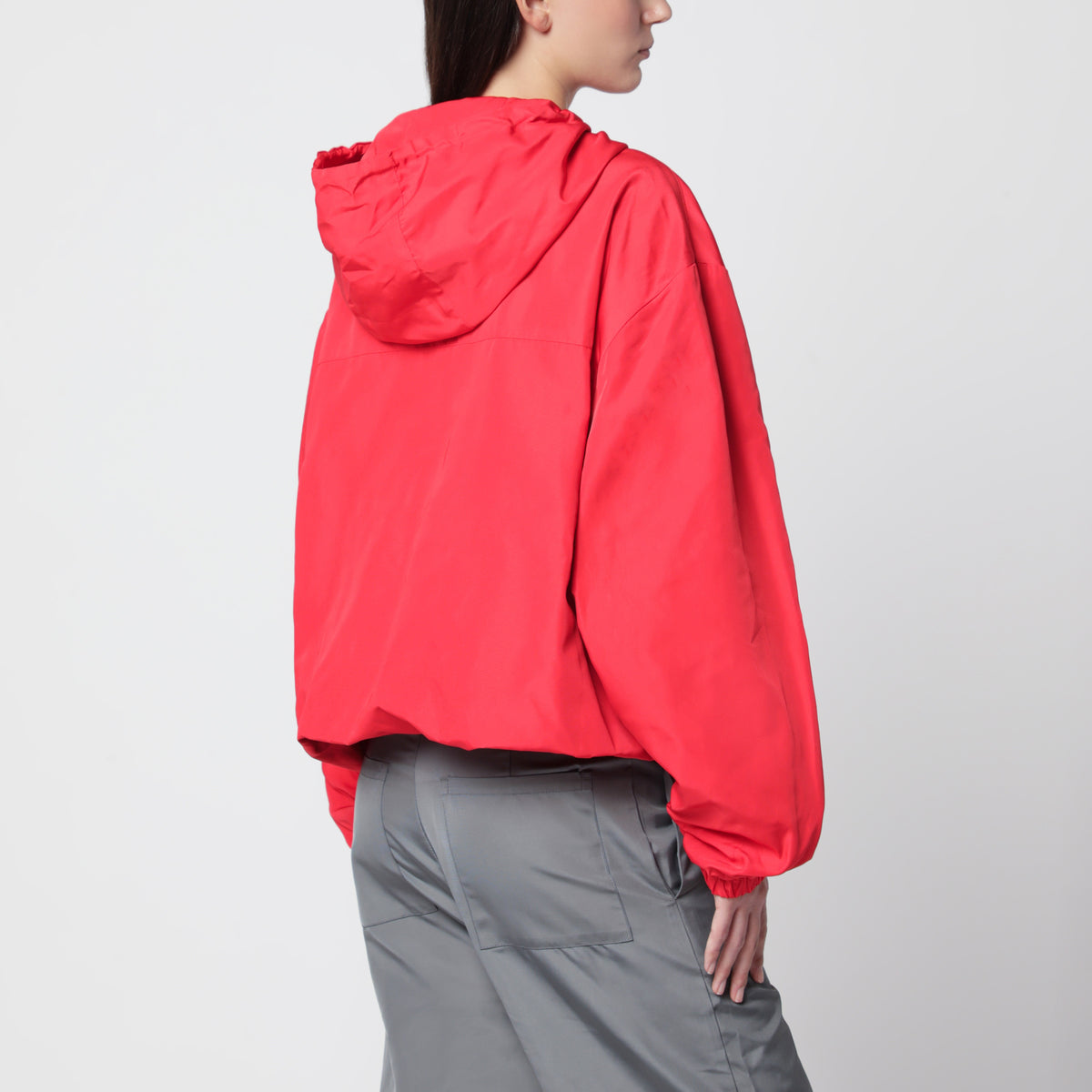 Coupe-vent zippé rouge