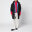 Parka superposée noire/bleue en mélange de coton
