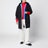 Parka superposée noire/bleue en mélange de coton