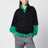Sweat-shirt superposé noir/vert en coton