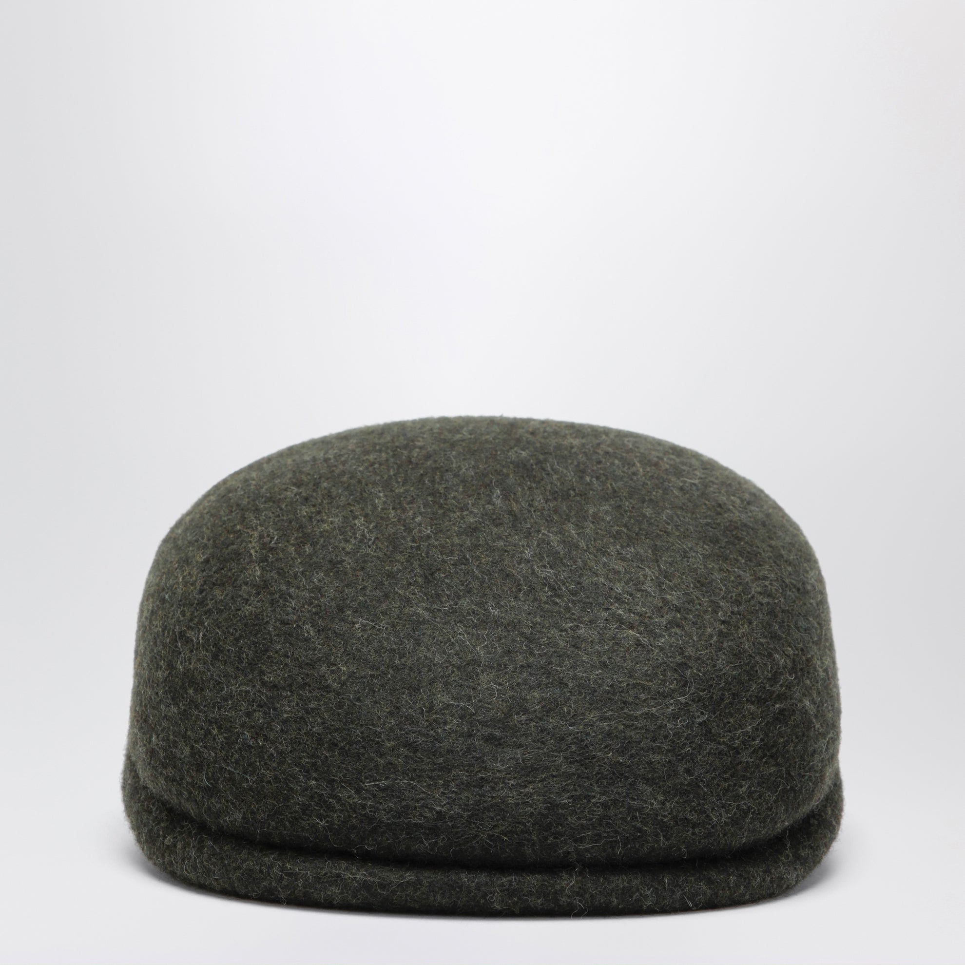 Moss green wool felt flat cap