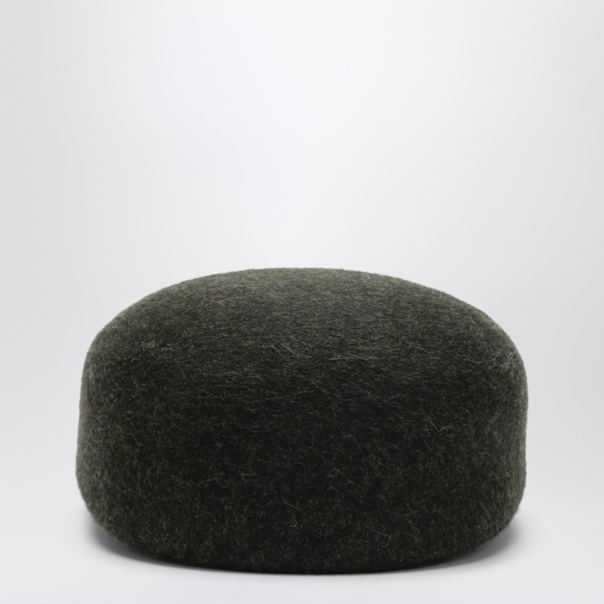 Moss green wool felt flat cap