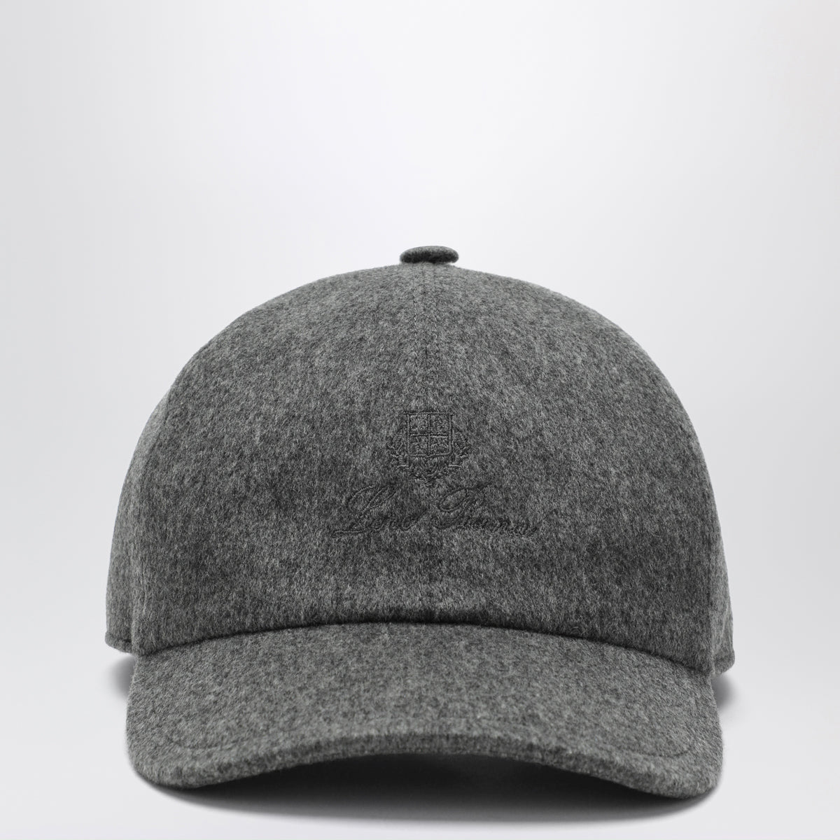 Grey melange cashmere baseball cap