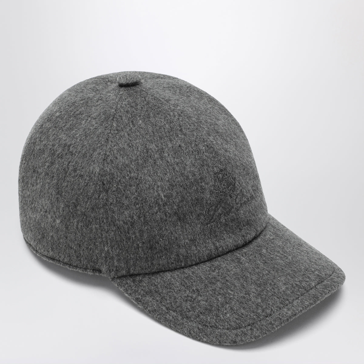 Grey melange cashmere baseball cap