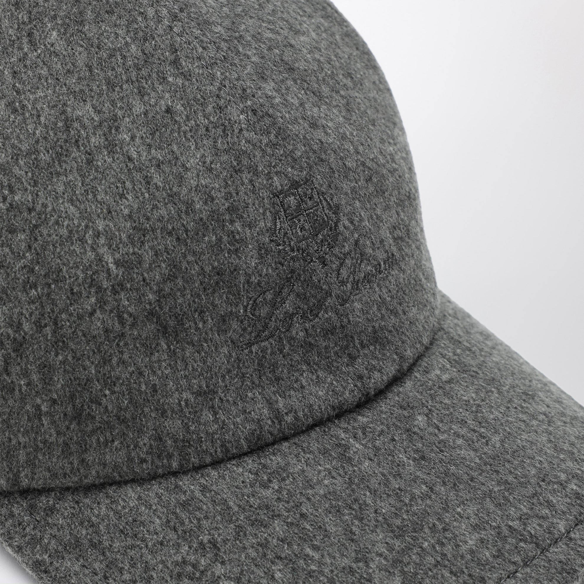 Grey melange cashmere baseball cap