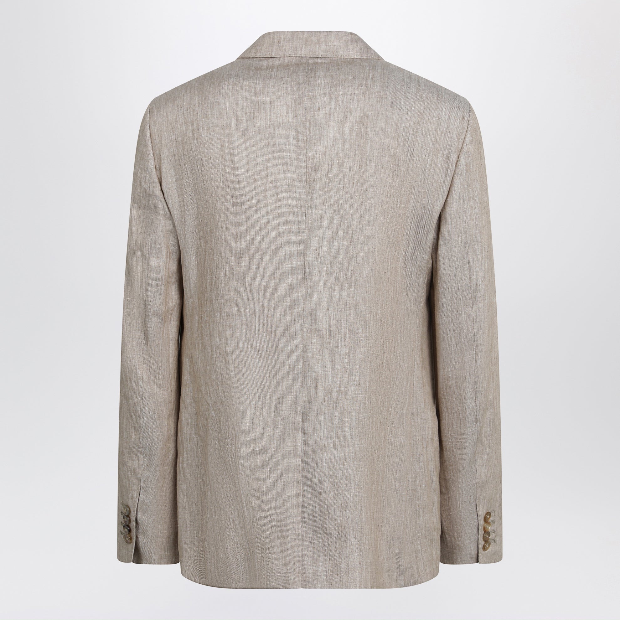Taormina single-breasted linen jacket in melange beige/white